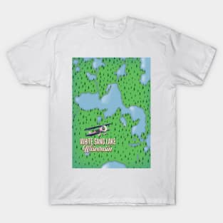 White sand lake Wisconsin lake map T-Shirt